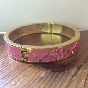 Enamel Cuff Bracelet pink butterflies!